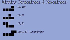 [Winning Pentominoes and Hexominoes]