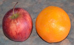 An apple and an orange